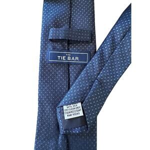 The Tie Bar 100% Silk Navy Blue Polka Dot Pointed Tie, Men's, OS